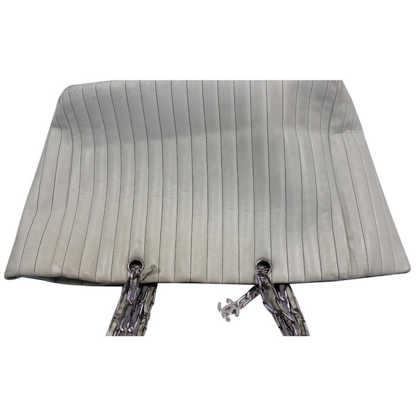 Chanel Tote Bag Large CC Chain strap Lambskin Cream exterior