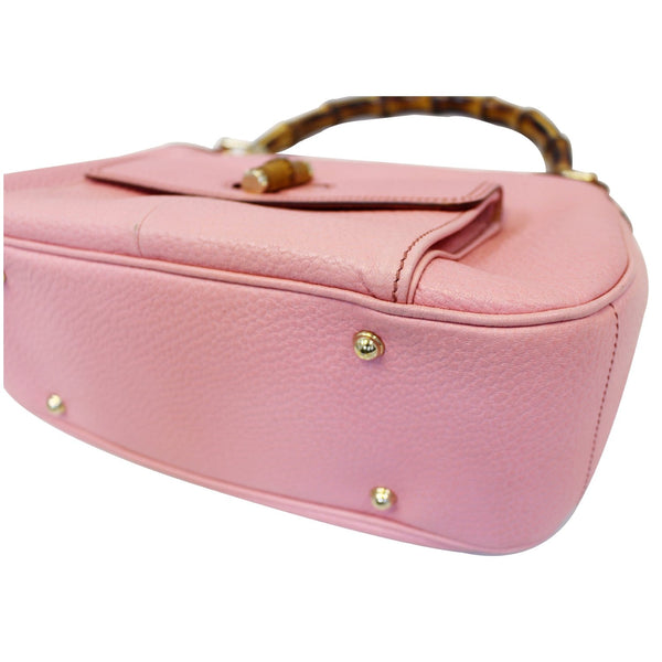 Gucci Bag Calfskin Bamboo Top Handle Pink - leather