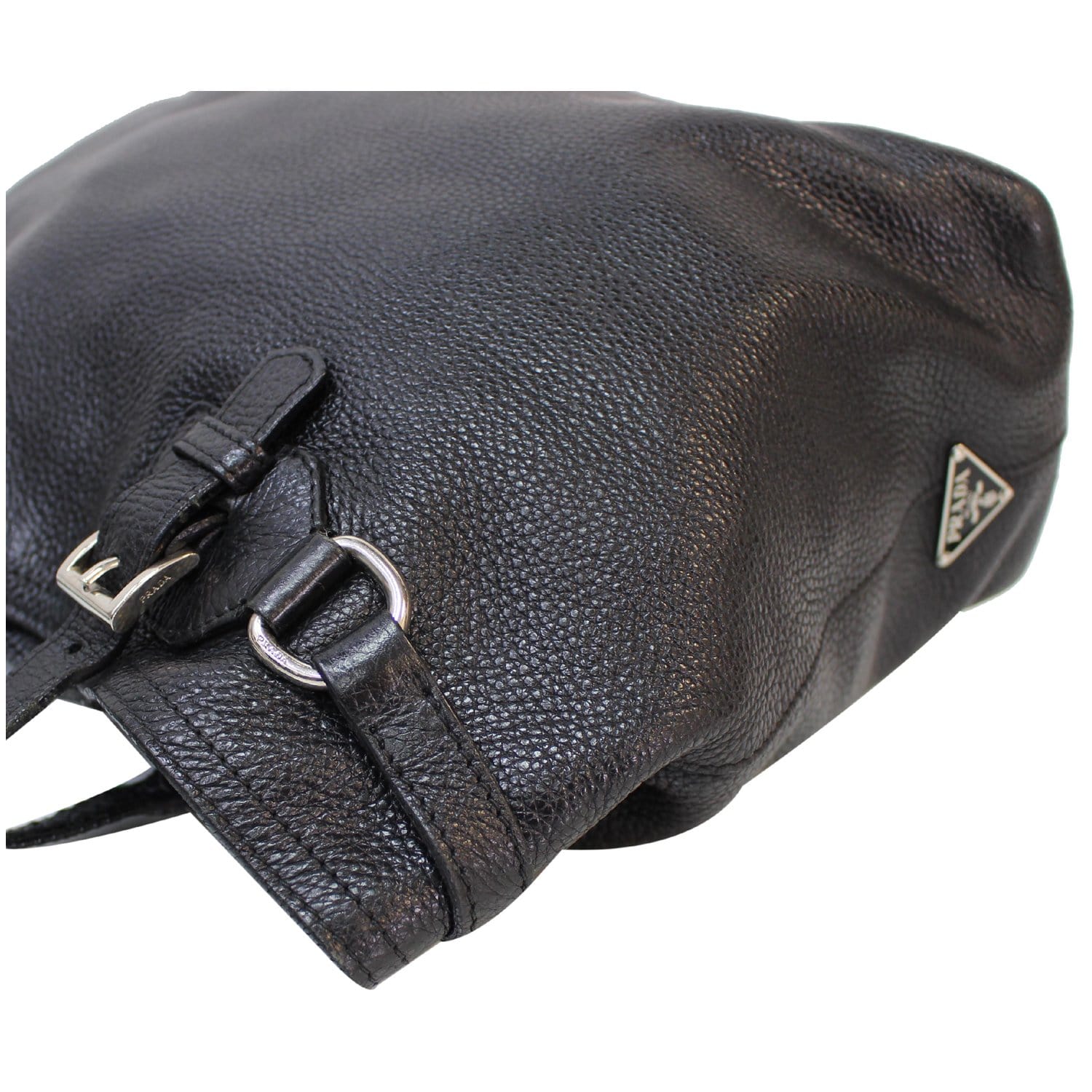 Prada Black Leather Vitello Daino Pochette Bag 1N1620 - Yoogi's Closet