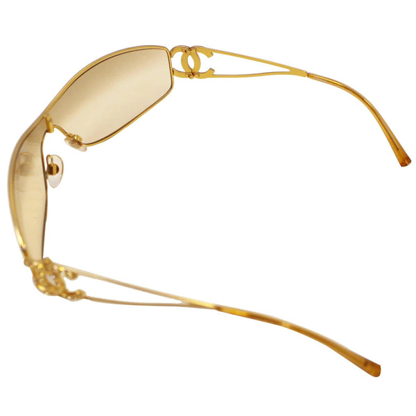 CHANEL Crystal CC Logo Sunglasses 4073-B Gold
