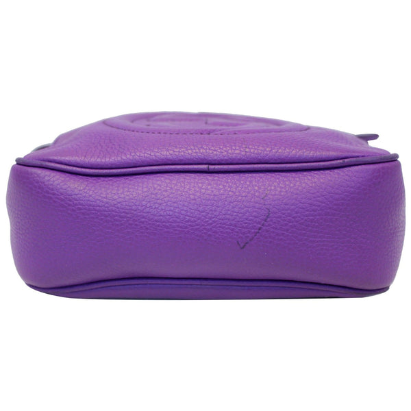 GUCCI Soho Disco Pebbled Leather Small Crossbody Bag 308364 Purple-US