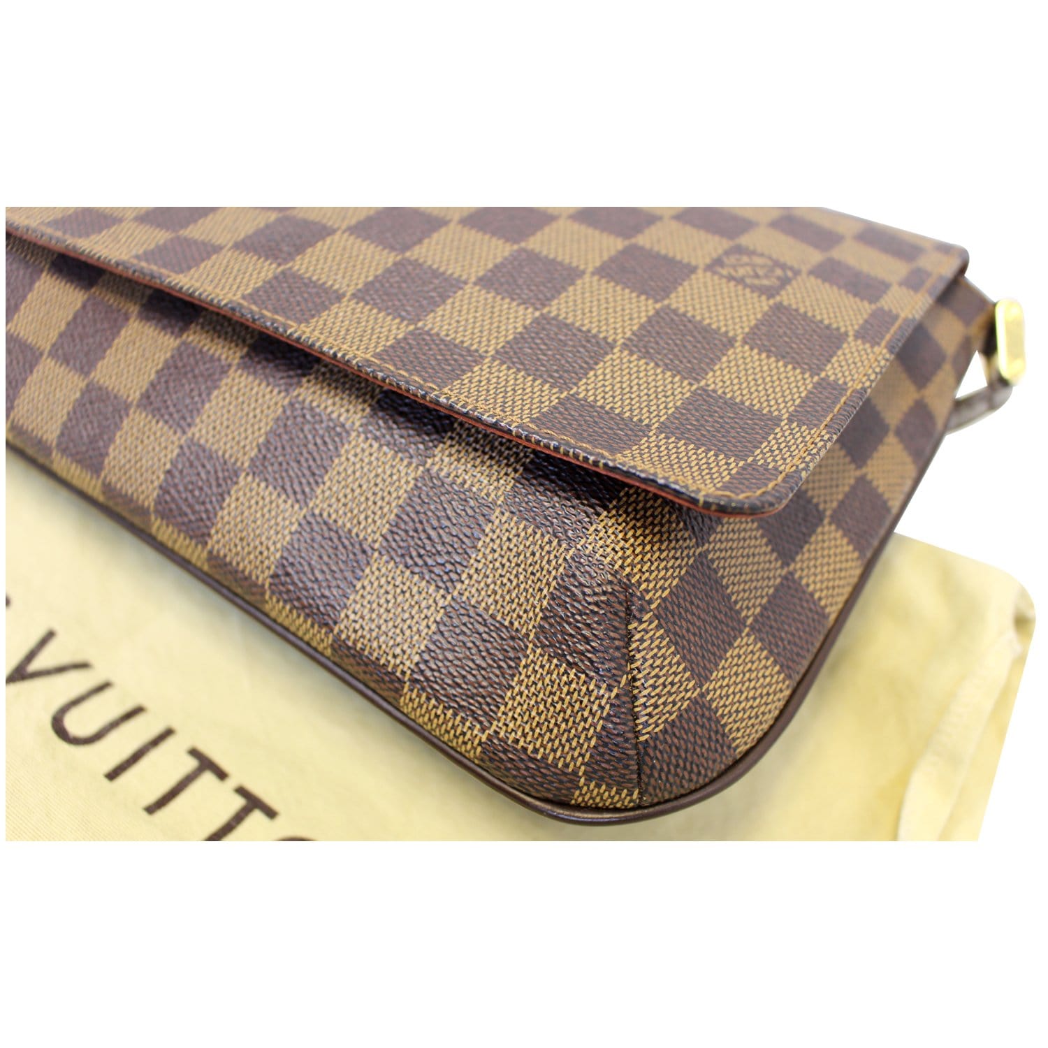 Louis Vuitton Damier Musette Tango Leather Suede Brown Short Shoulder bag  618