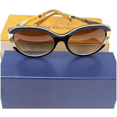 LOUIS VUITTON Petit Soupcon Cat Eye Sunglasses Brown/Gold Z0487W-US