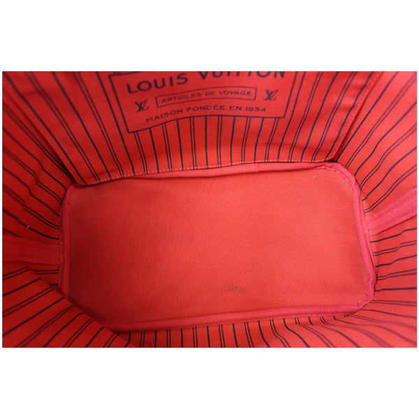 Louis Vuitton Neverfull MM Damier Ebene Tote Bag interior