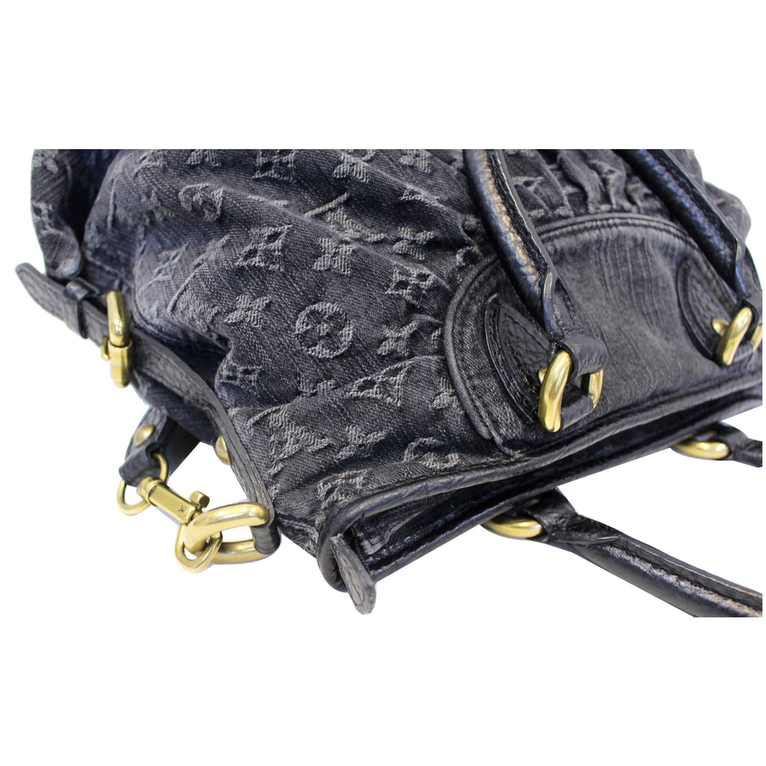 Louis Vuitton Monogram Denim Neo Cabby MM Shoulder Bag Black Auth Women  Used