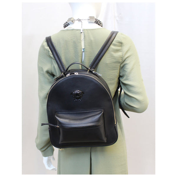 Versace Nappa Leather Palazzo Backpack Black-US