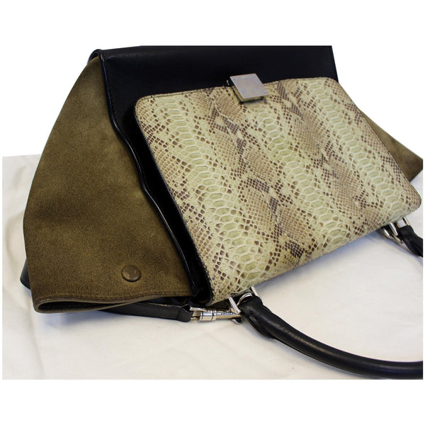 Celine Python & Black Leather Small Trapeze Bag - Top view