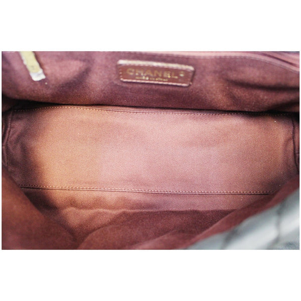 Chanel Classic Flap Bag Iridescent Surpique Chevron - interior