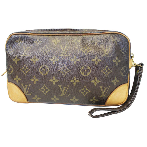 LOUIS VUITTON Marly Dragonne PM Monogram Canvas Clutch Bag Brown