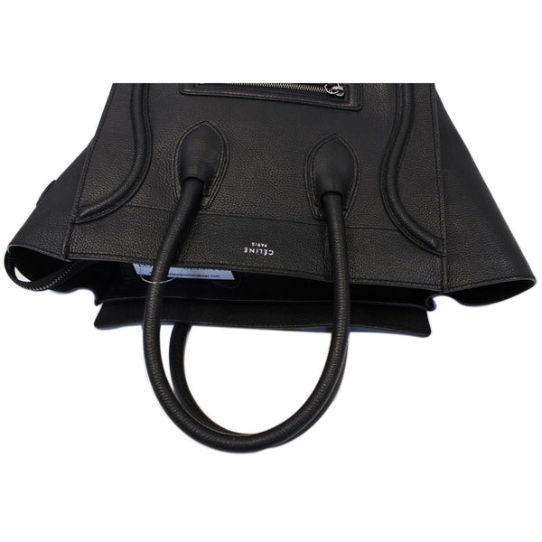 Celine Mini Luggage Black Leather Tote Bag - side view