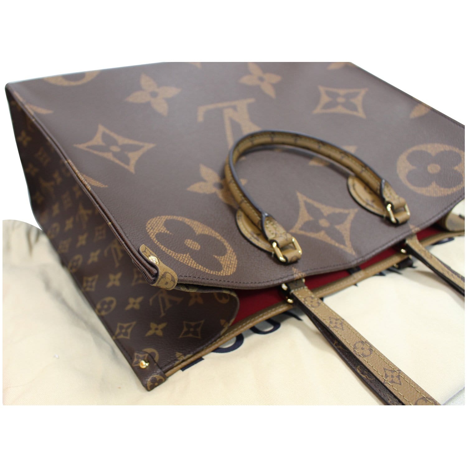 Louis Vuitton Onthego Monogram Giant Reverse MM Brown in Coated Canvas with  Gold-tone - US