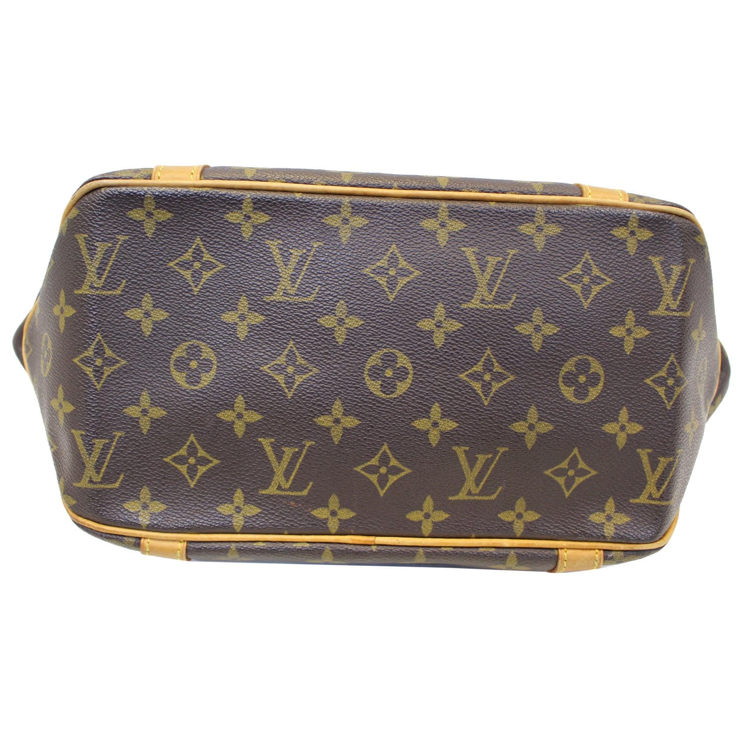 Louis Vuitton Monogram Sac Shopping Leather Fabric Brown Tote bag 779