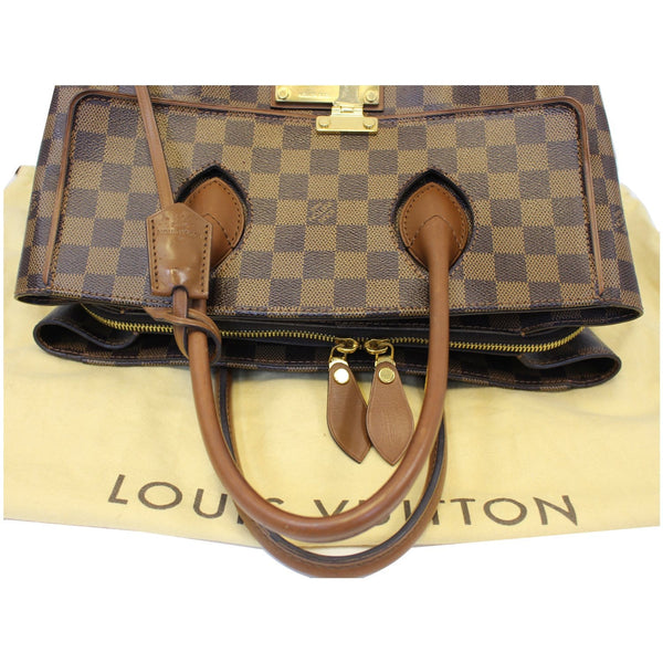 LOUIS VUITTON Ascot Damier Ebene Satchel Bag Brown
