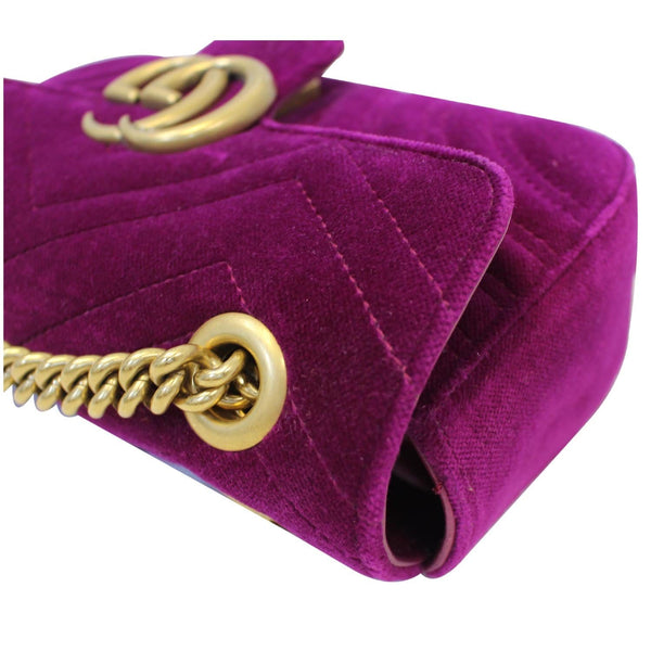 Gucci GG Marmont Velvet Mini Shoulder Crossbody Bag - corner
