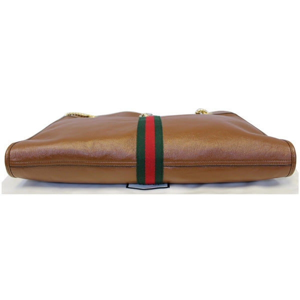 GUCCI Rajah Large Leather Tote Shoulder Bag Brown 537219-US