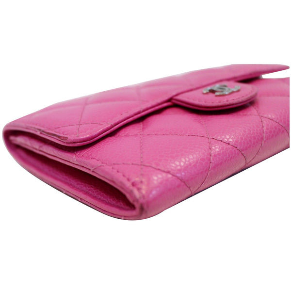 Chanel Wallet Classic Flap Caviar Leather Pink - side view