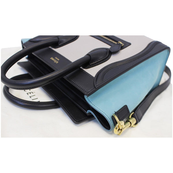 CELINE Nano Luggage Calfskin Leather and Suede Crossbody Bag Tricolor-US