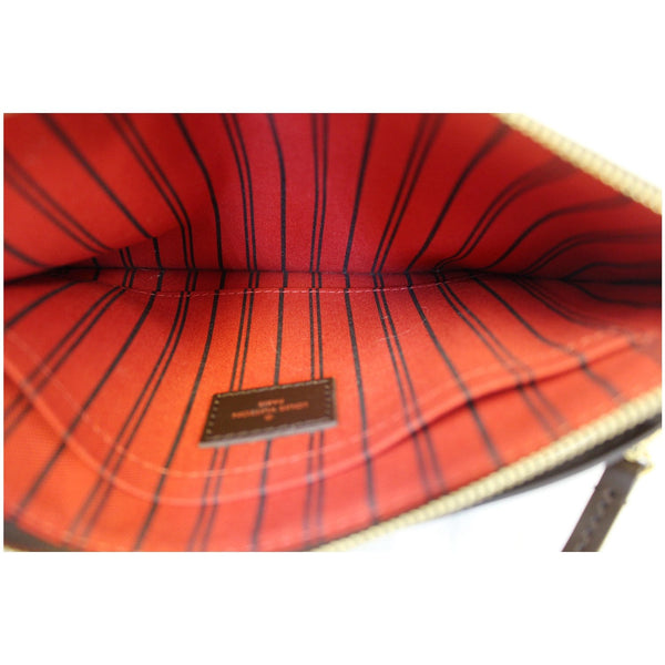 Louis Vuitton Neverfull Wristlet Damier Ebene Pouch - interior