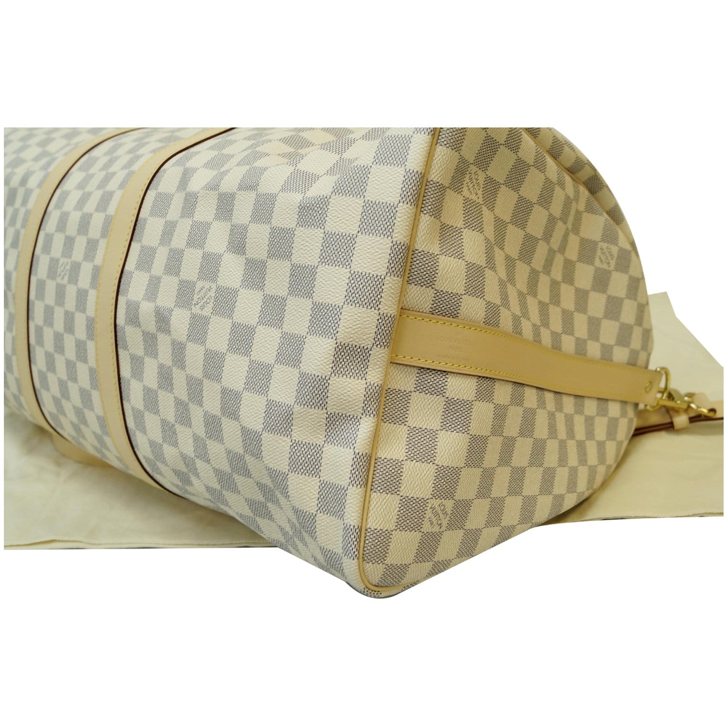 Louis Vuitton Damier Azur Keepall Bandouliere 55 Luggage at 1stDibs