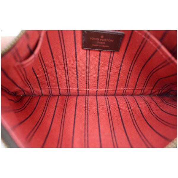 LOUIS VUITTON Neverfull MM Damier Ebene Pochette Wristlet Pouch Brown