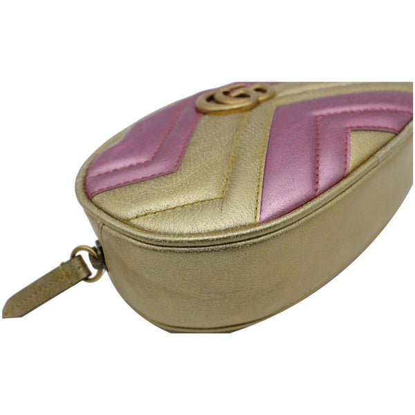 Gucci Marmont Matelasse Belt Bag for women - Gold/PINK