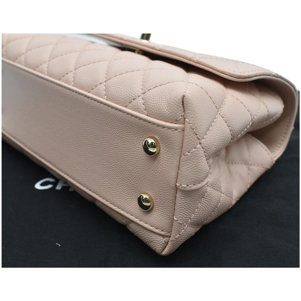 Chanel Coco Mini Top Handle Flap Caviar Leather Bag - pink