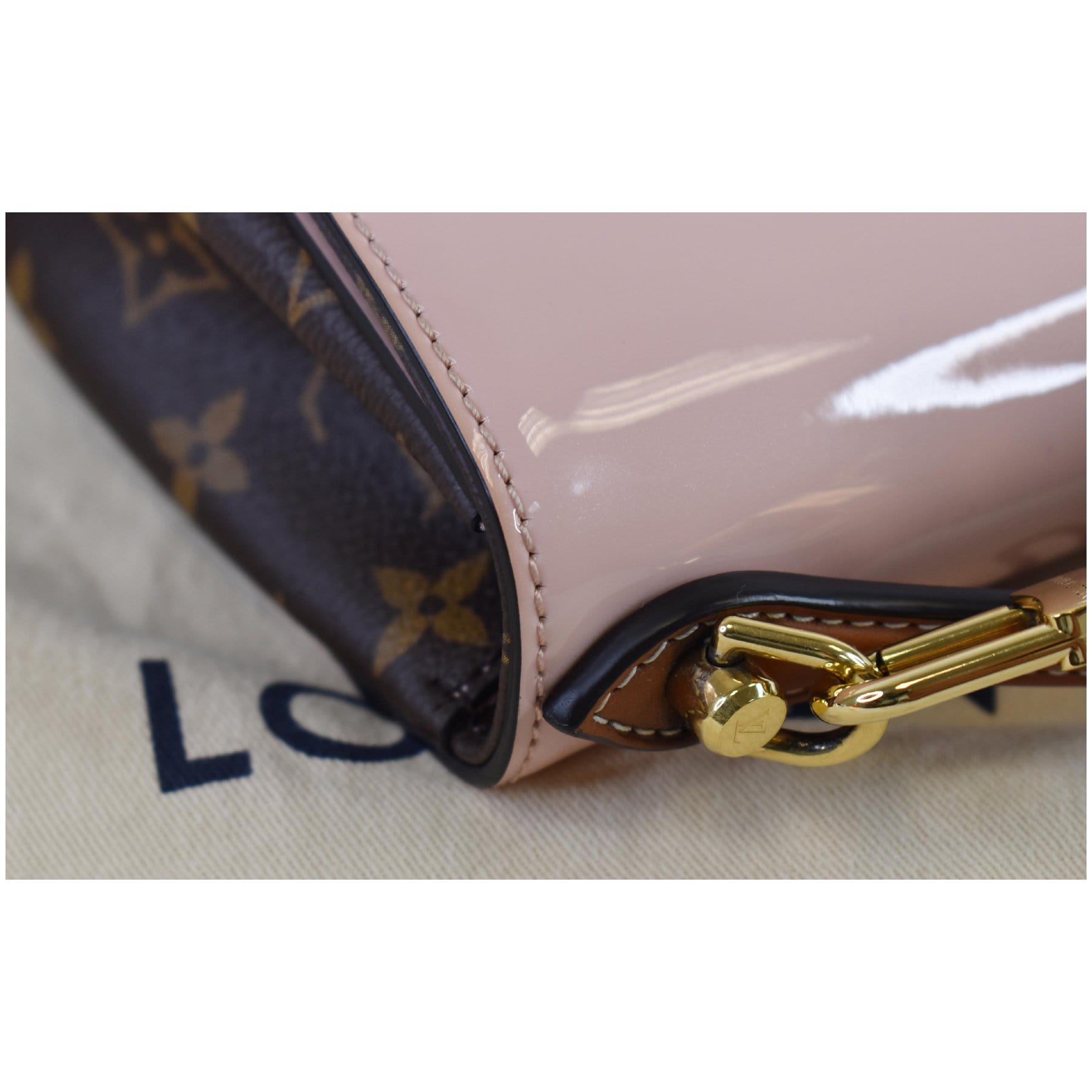 Louis Vuitton Monogram Cherrywood Black Patent BB Handbag at 1stDibs
