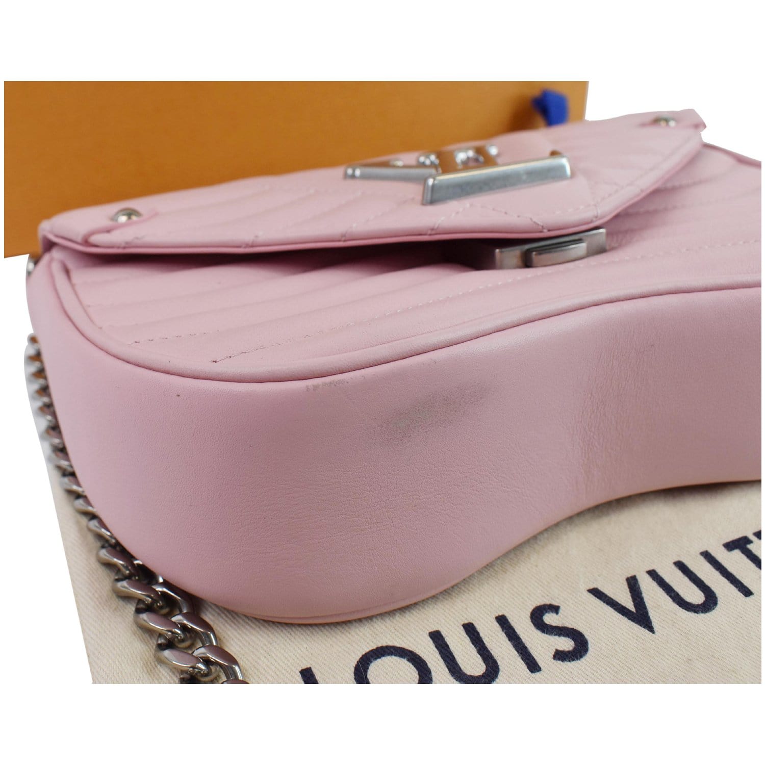 FWRD Renew Louis Vuitton New Wave PM Chain Crossbody Bag in Pink