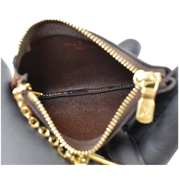 Louis Vuitton Pochette Key Cles Damier Ebene Coin Case - internal view
