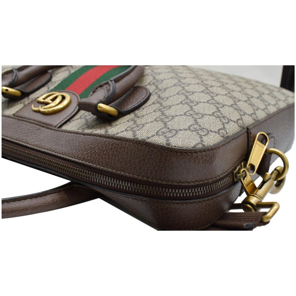 GUCCI Ophidia Soft GG Supreme Canvas Leather Briefcase Shoulder Bag Beige 574793