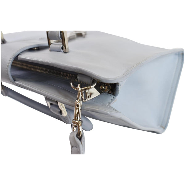 YVES SAINT LAURENT Cabas Baby Leather Tote Shoulder Bag Light Blue