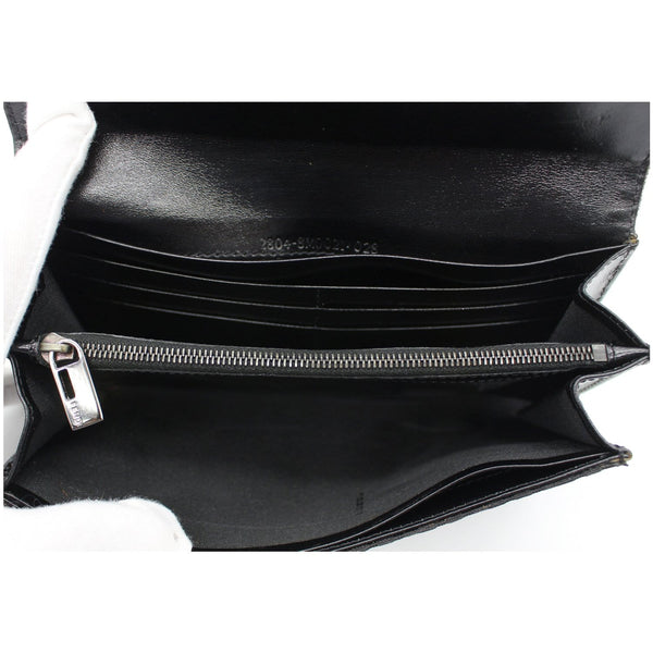 FENDI Zucchino Monogram Canvas Long Bi-Fold Wallet Black