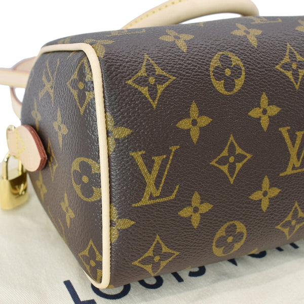 LOUIS VUITTON Speedy Bandouliere 20 Monogram Canvas Crossbody Bag Brown