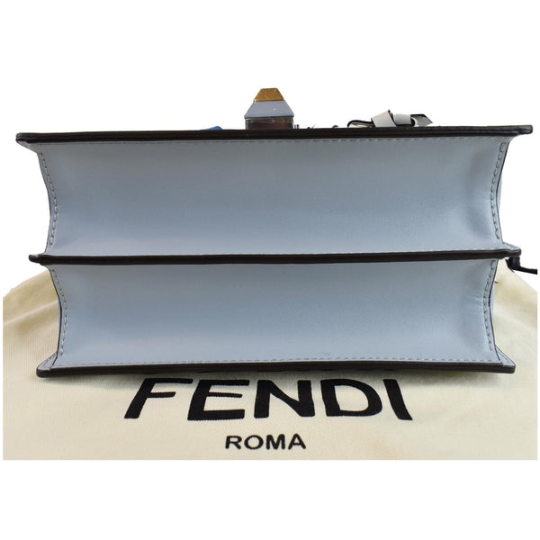 FENDI Vitello Liberty Whipstitch Bow Small Kan I Shoulder Bag Light Blue - Final Sale