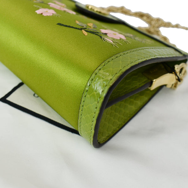 GUCCI Ophidia Silk Embroidered Floral Mini Shoulder Bag Green  - Hot Deals