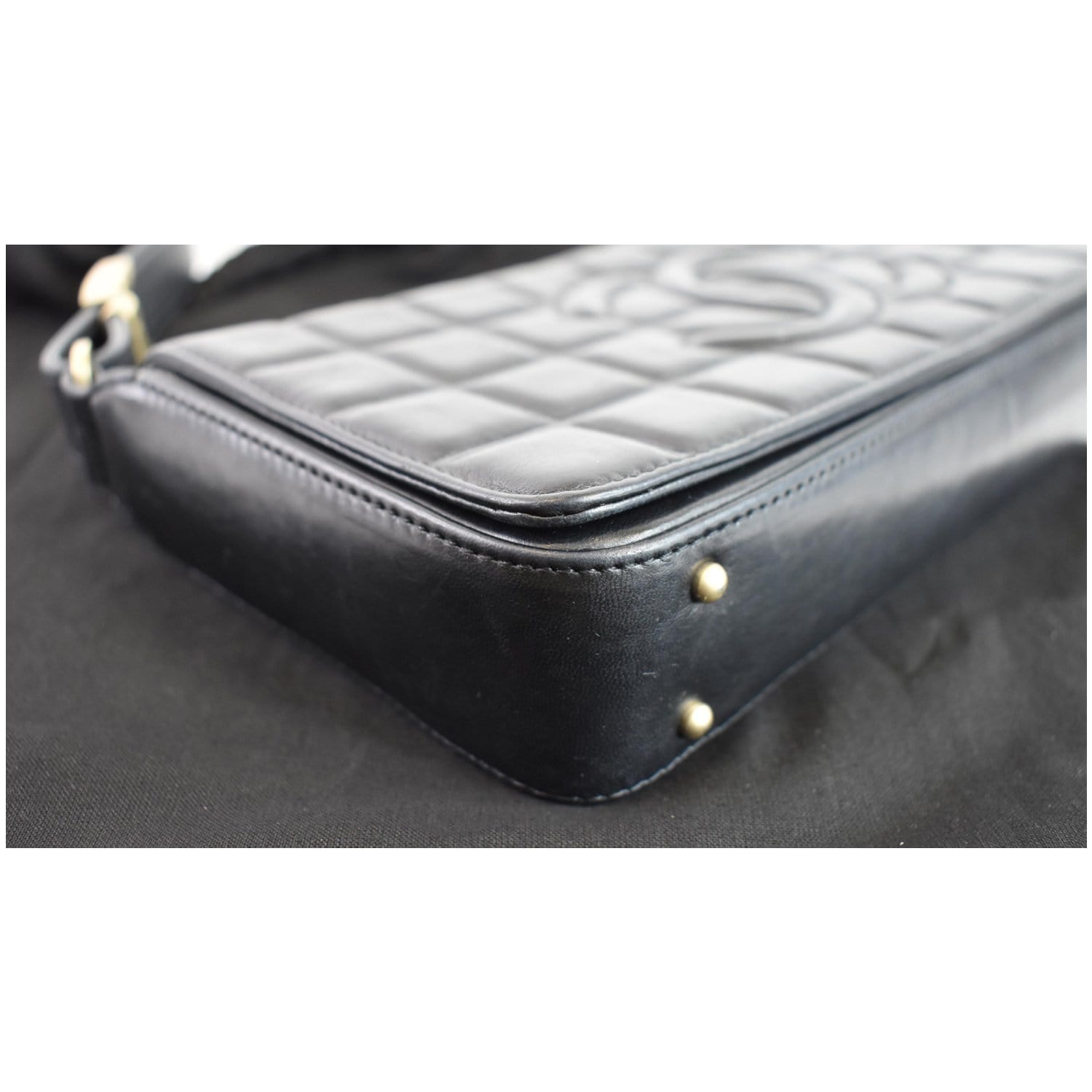 Chanel black quilted leather chocolate bar flap at Jill's Consignment