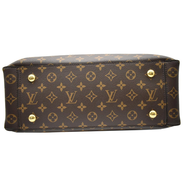 LOUIS VUITTON Flower Monogram Canvas Tote Bag Brown