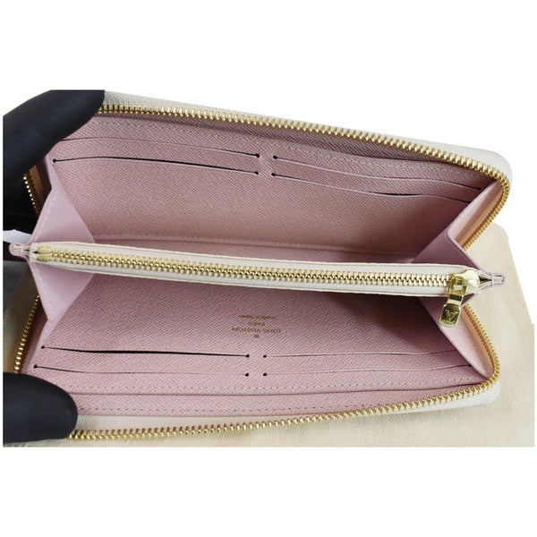 LOUIS VUITTON Clemence Damier Azur Zippy Wallet White