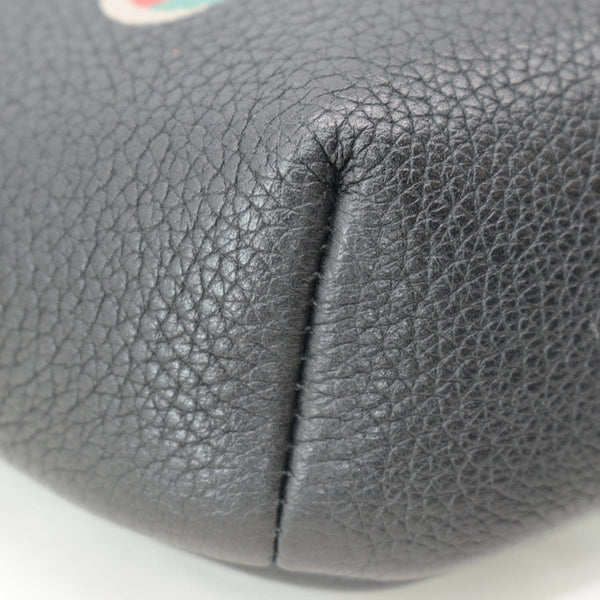 GUCCI Print Grained Calfskin Leather Belt Bag Black | DDH