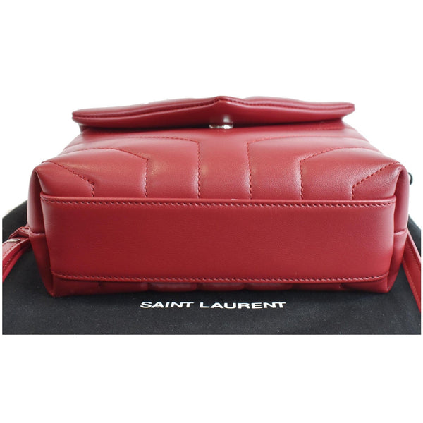 YVES SAINT LAURENT Loulou Toy Matelasse Leather Crossbody Bag Red