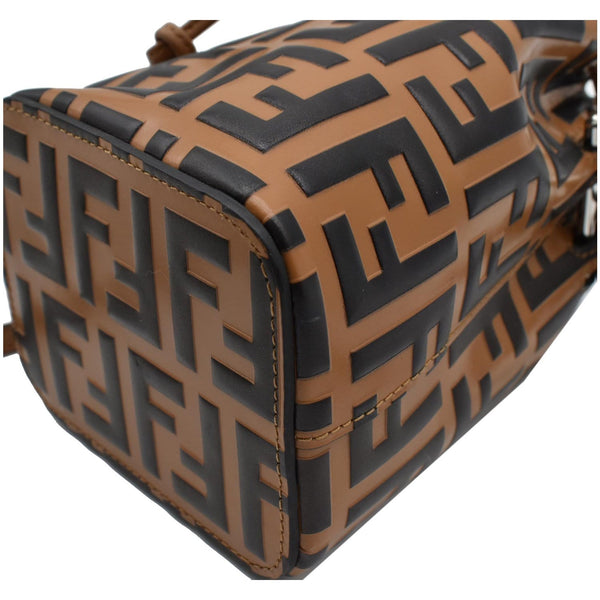 FENDI Mon Tresor Leather Bucket Crossbody Bag Brown