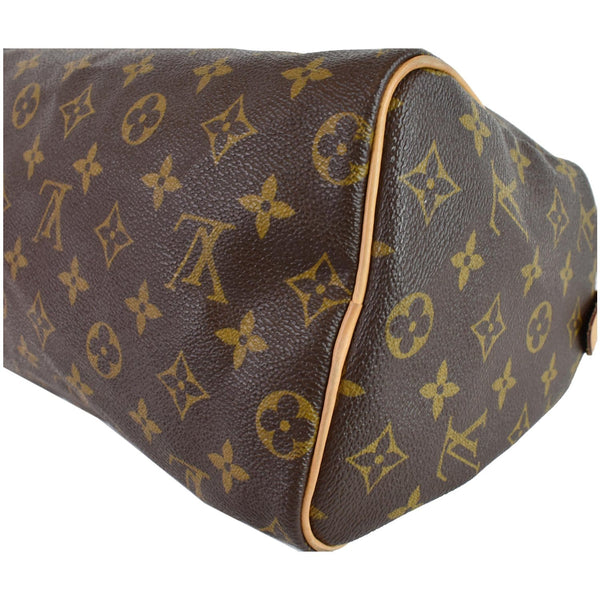 LOUIS VUITTON Speedy 25 Monogram Canvas Satchel Bag Brown