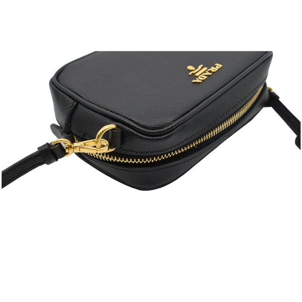 PRADA Saffiano Leather Camera Crossbody Bag Black