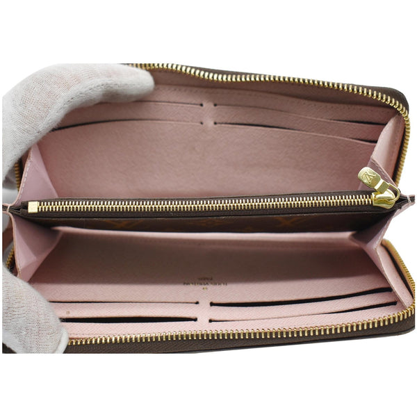 LOUIS VUITTON Clemence Monogram Canvas Zippy Wallet Rose Ballerine