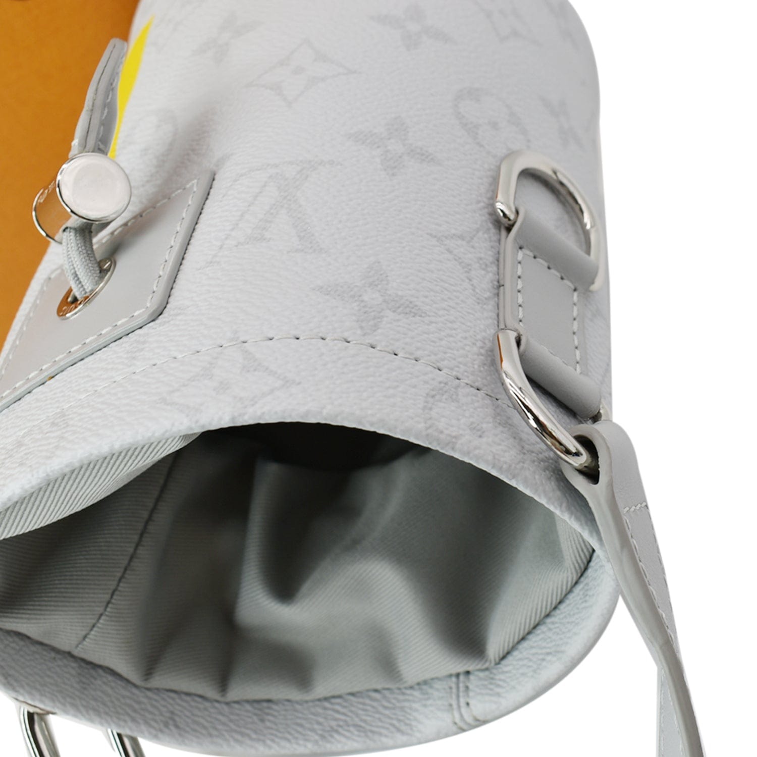 chalk backpack louis vuitton LOUIS VUITTON Chalk Nano Monogram Canvas Crossbody Bag White
