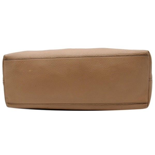 GUCCI Soho Pebbled Leather Chain Shoulder Bag 308982 Beige