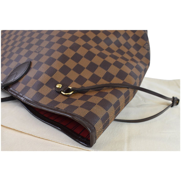 corner view LV Neverfull GM Damier Ebene Shoulder Bag 