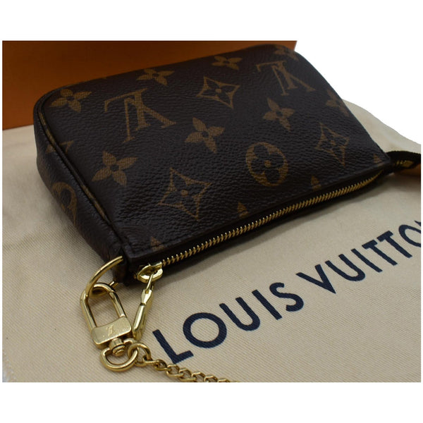 LOUIS VUITTON Mini Pochette Monogram Canvas Accessories Pouch Brown