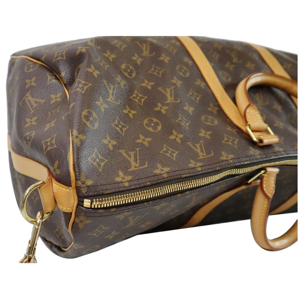 Louis Vuitton Keepall 60 Monogram Canvas Travel Bag zip closure
