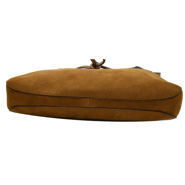 GUCCI Horsebit Suede Leather Shoulder Bag Tan 101975